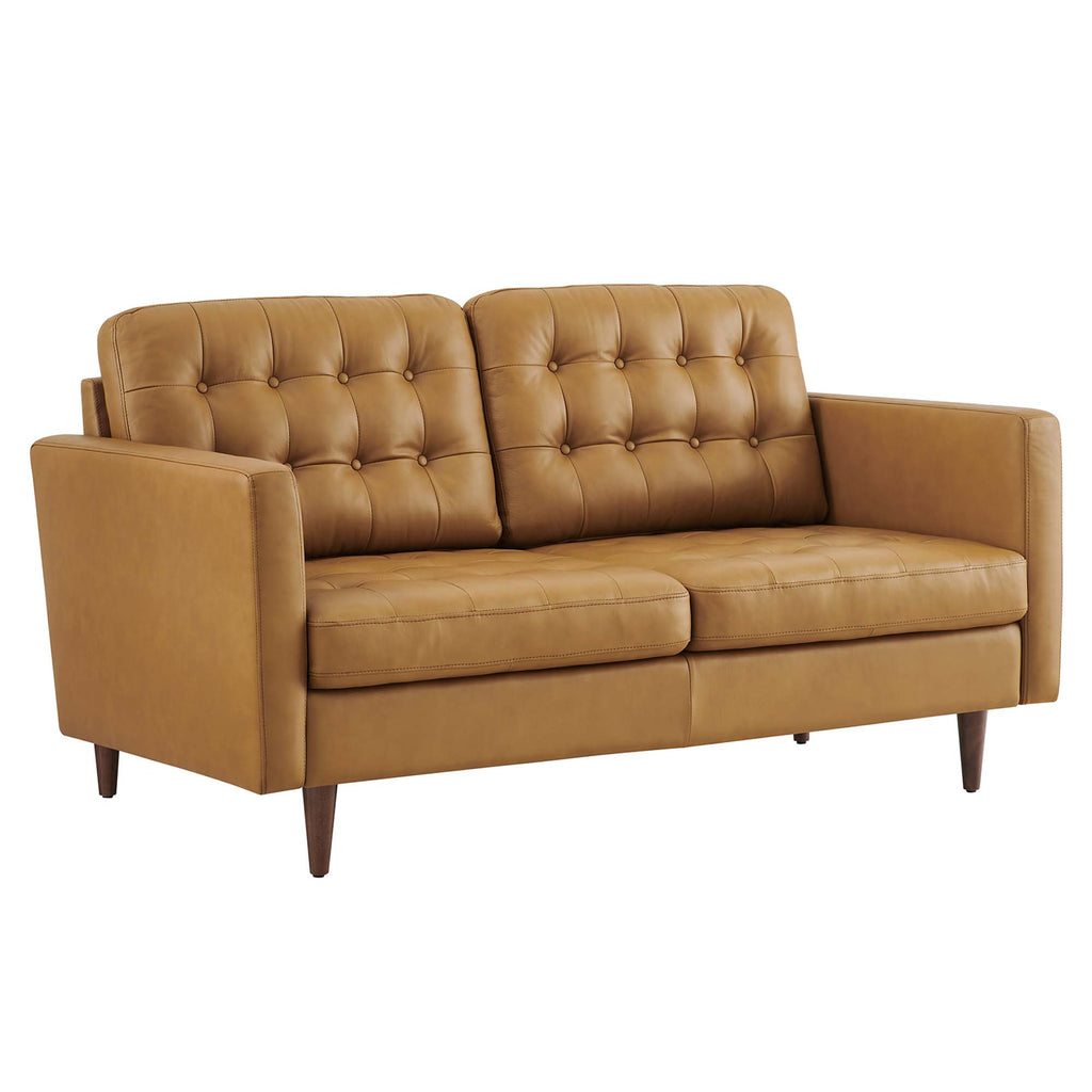 Modway Exalt Tufted Leather Loveseat  