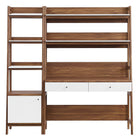 Modway Bixby 2-Piece Wood Office Desk and Bookshelf - 20.5"W Book Shelves