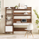 Modway Bixby 2-Piece Wood Office Desk and Bookshelf - 20.5"W Book Shelves