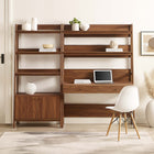 Modway Bixby 2-Piece Wood Office Desk and Bookshelf