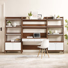 Modway Bixby 3-Piece Wood Office Desk and Bookshelf