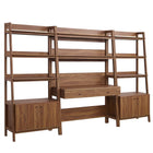 Modway Bixby 3-Piece Wood Office Desk and Bookshelf  
