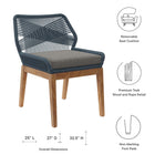 Modway Wellspring 5-Piece Outdoor Patio Teak Wood Dining Set