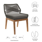 Modway Wellspring 5-Piece Outdoor Patio Teak Wood Dining Set