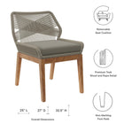 Modway Wellspring 5-Piece Outdoor Patio Teak Wood Dining Set