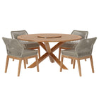 Modway Wellspring 5-Piece Outdoor Patio Teak Wood Dining Set  
