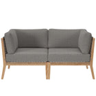 Modway Clearwater Outdoor Patio Teak Wood Loveseat  
