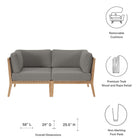 Modway Clearwater Outdoor Patio Teak Wood Loveseat