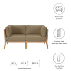 Modway Clearwater Outdoor Patio Teak Wood Loveseat