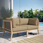 Modway Clearwater Outdoor Patio Teak Wood Loveseat