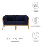 Modway Clearwater Outdoor Patio Teak Wood Loveseat