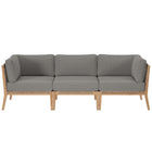 Modway Clearwater Outdoor Patio Teak Wood Sofa  