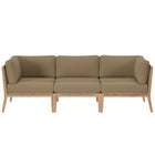 Modway Clearwater Outdoor Patio Teak Wood Sofa  