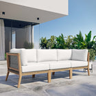 Modway Clearwater Outdoor Patio Teak Wood Sofa
