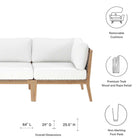 Modway Clearwater Outdoor Patio Teak Wood Sofa