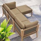 Modway Clearwater 4-Piece Outdoor Patio Teak Wood Sectional Sofa