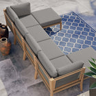 Modway Clearwater 6-Piece Outdoor Patio Teak Wood Sectional Sofa EEI-6122