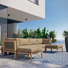Modway Clearwater 6-Piece Outdoor Patio Teak Wood Sectional Sofa EEI-6122