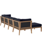 Modway Clearwater 6-Piece Outdoor Patio Teak Wood Sectional Sofa EEI-6122