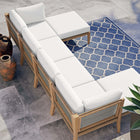 Modway Clearwater 6-Piece Outdoor Patio Teak Wood Sectional Sofa EEI-6122