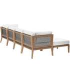 Modway Clearwater 6-Piece Outdoor Patio Teak Wood Sectional Sofa EEI-6122
