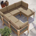 Modway Clearwater 6-Piece Outdoor Patio Teak Wood Sectional Sofa EEI-6124