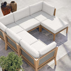 Modway Clearwater 6-Piece Outdoor Patio Teak Wood Sectional Sofa EEI-6124
