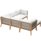 Modway Clearwater 6-Piece Outdoor Patio Teak Wood Sectional Sofa EEI-6124
