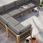Modway Clearwater 6-Piece Outdoor Patio Teak Wood Sectional Sofa EEI-6125
