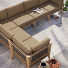 Modway Clearwater 6-Piece Outdoor Patio Teak Wood Sectional Sofa EEI-6125