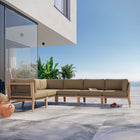 Modway Clearwater 6-Piece Outdoor Patio Teak Wood Sectional Sofa EEI-6125
