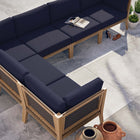 Modway Clearwater 6-Piece Outdoor Patio Teak Wood Sectional Sofa EEI-6125