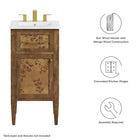 Modway Elysian 18" Wood Bathroom Vanity Cabinet (Sink Basin Not Included)