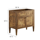 Modway Elysian 36" Wood Bathroom Vanity Cabinet (Sink Basin Not Included)