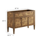 Modway Elysian 48" Wood Bathroom Vanity Cabinet (Sink Basin Not Included)