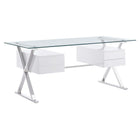 Modway Sector 71" Glass Top Glass Office Desk  
