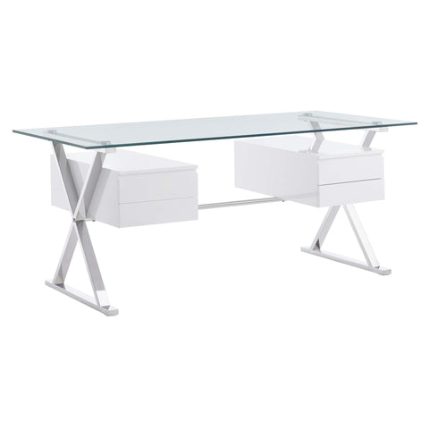 Modway Sector 71" Glass Top Glass Office Desk  