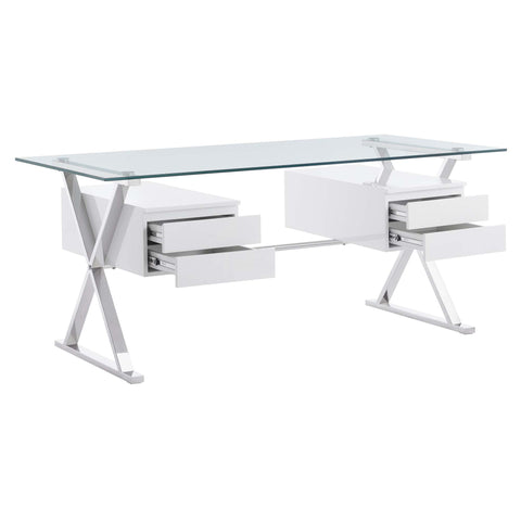 Modway Sector 71" Glass Top Glass Office Desk  