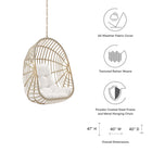 Modway Amalie Wicker Rattan Outdoor Patio Rattan Swing Chair without Stand