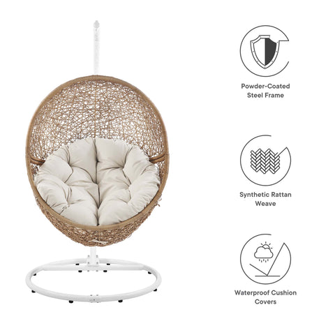 Modway Encase Outdoor Patio Rattan Swing Chair  