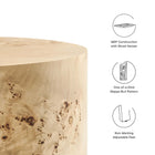 Modway Cosmos 16" Round Burl Wood Side Table