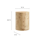 Modway Cosmos 16" Round Burl Wood Side Table