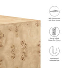 Modway Cosmos 36" Square Burl Wood Coffee Table