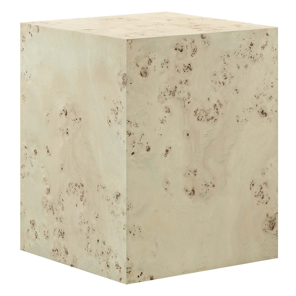 Modway Cosmos 16" Square Burl Wood Side Table  