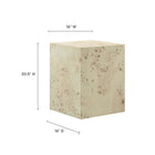 Modway Cosmos 16" Square Burl Wood Side Table
