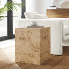 Modway Cosmos 16" Square Burl Wood Side Table