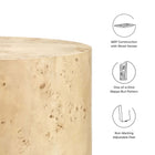 Modway Cosmos 35" Round Burl Wood Coffee Table