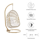 Modway Amalie Wicker Rattan Outdoor Patio Rattan Swing Chair