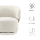 Modway Celestia Boucle Fabric Swivel Chair