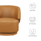 Modway Celestia Vegan Leather Fabric and Wood Swivel Chair